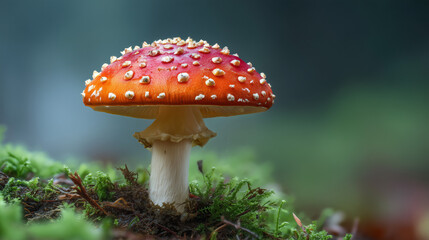 Fly Agaric Mushroom with Red Cap – Toxic Forest Fungus