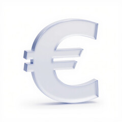 Obraz premium 3D rendered transparent euro currency symbol on white background