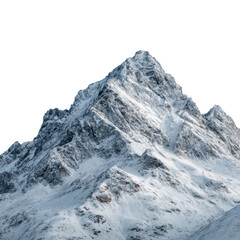 Obraz premium Snow-capped mountain peak towering against a clear sky during winter scenery