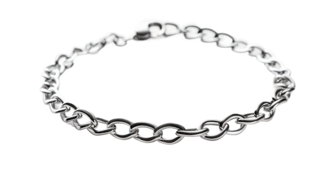 Refined Silver Bracelet with Polished Finish on white background