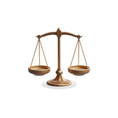 A balanced scale representing justice and equality in a light pink color