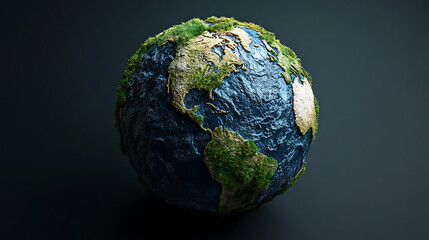 Fototapeta premium Earth Globe with Green plant and Water