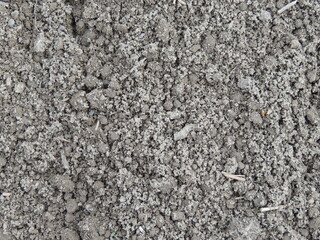 clods of earth fertile soil close-up, freshly plowed land, agricultural field nearby, arable land with gray crumbly soil