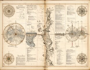 Fototapeta premium Vintage Antique World Map Print