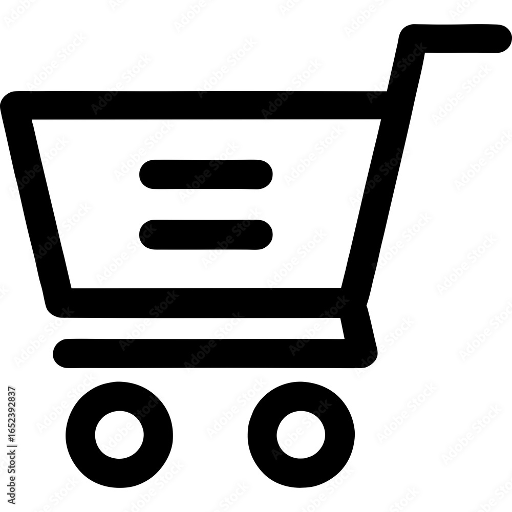 Poster shopping cart vector icon. flat black symbol. pictogram is isolated on a white background. designed 