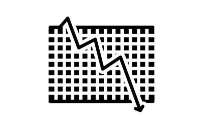 Financial Downturn Depicted by a Sharp Plunging Line Graph in Black and White on Grid Background