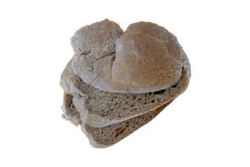 Rustic Artisan Bread Loaf Isolated on a White Background in Close-up View
