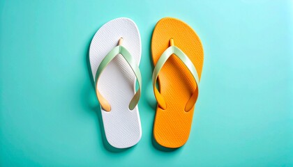 Fototapeta premium orange flip flops