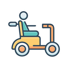 Electric Mobility Scooter Icon Vector - Accessibility and Handicap Transportation