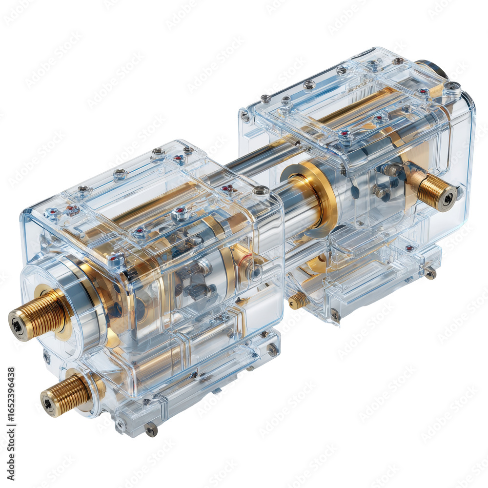 Aufkleber Transparent mechanical device showing intricate components and engineering design