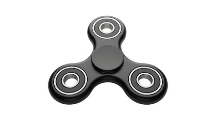 Black fidget spinner toy stress relief hand spinner for adhd anxiety and focus on white background on transparent background