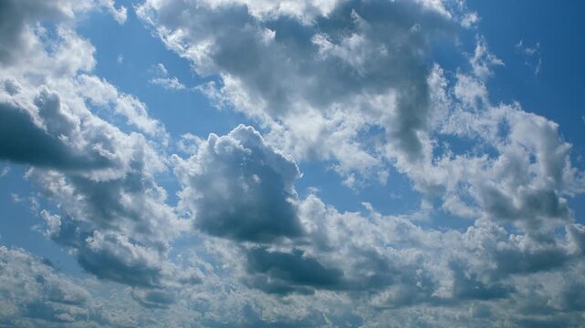 A beautiful and scenic cloudy sky with a vibrant blue atmosphere pleasantly overhead