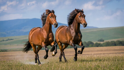 horses in the field