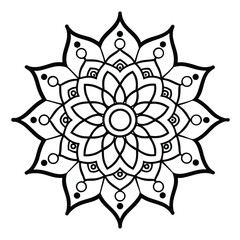 Intricate Black and White Mandala Design