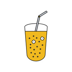 Refreshing passion fruit cooler with visible seeds and ice cubes