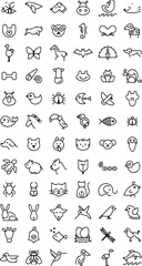 A colorful collection of cartoon faces, mustaches, and animal characters for a fun, seamless pattern design