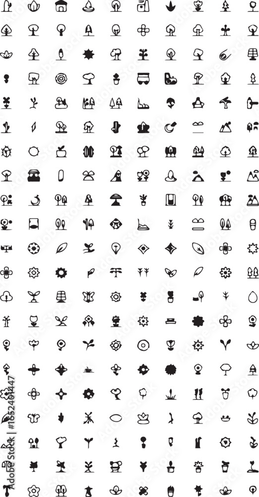 Poster a versatile collection of black and white vector icons for web and business design