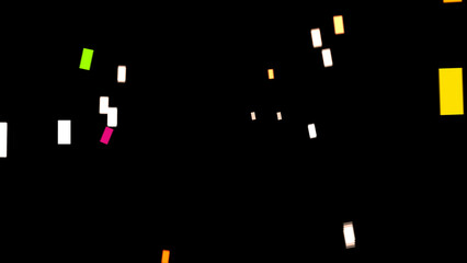 Dynamic abstract shapes floating on a black background offering a modern design element