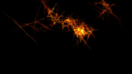 Stunning golden fractal patterns on black create a dynamic and electric energy, perfect for abstract backgrounds