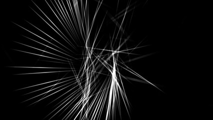 Dramatic white light streaks on black background for modern tech or sci-fi designs