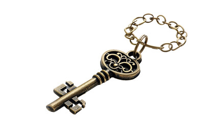 Classic Keychain Featuring Retro Key Design on white background