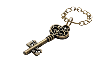 Classic Keychain Featuring Retro Key Design on white background