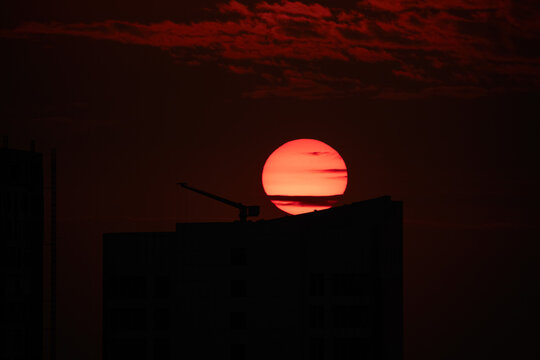 Doha, Qatar - February 10, 2024: Sunset view from Salwa road Doha Qatar