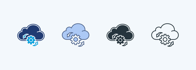 Obraz premium Cloud Processing Multiple Style Icon Collection