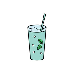 Refreshing iced mint tea with condensation on a glass perfect for summer beverages