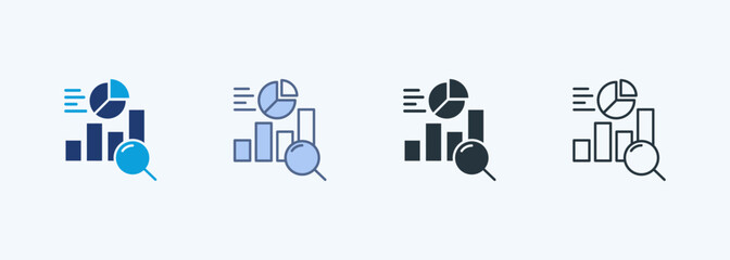 Fototapeta premium Analytics Multiple Style Icon Collection