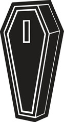 Coffin Silhouette – Halloween, Horror, Grave, Funeral Vector Isolate on White Background 