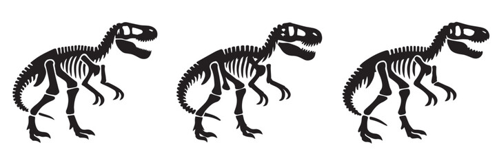 black silhouette vector set of dinosaur skeletons © MochHilmi