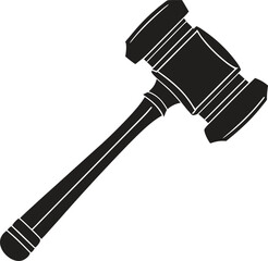 Sledgehammer silhouette. Tool, construction, demolition, repair vector isolate on white background