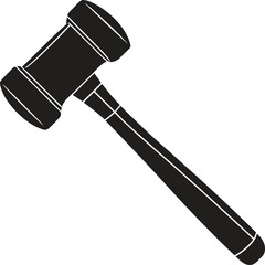 Sledgehammer silhouette. Tool, construction, demolition, repair vector isolate on white background