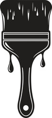 Paint brush with dripping paint icon. Art, creativity, drawing, painting vector isolate on white background