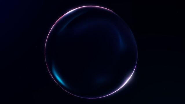 Abstract luminous sphere formed by blue flowing fibers with futuristic sci-fi energy design on dark background.