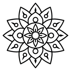 Intricate Black and White Mandala Design