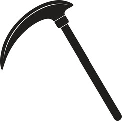 Sickle tool silhouette. Farming, agriculture, harvest, gardening vector isolate on white background