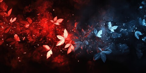 Red and blue flames, smoke, dark background, smoke effect, fire wallpaper, smoke texture, smoke pattern,