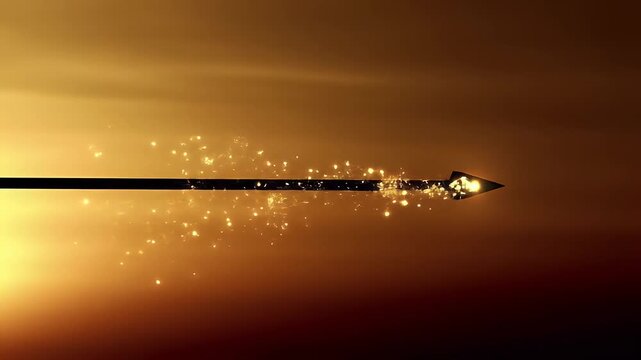 Vijayadashami, bow and arrow silhouette, gold to maroon gradient