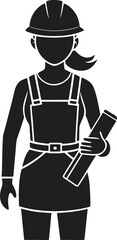 Female Engineer Silhouette – Woman, Worker, Construction, Architecture Vector Design