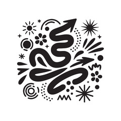 Playful Doodle Energy Symbols