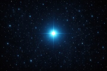 A lone star shines brightly amidst a sea of twinkling stars in the vast expanse of space