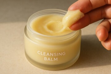 A Close-Up on a Handheld Balm Jar