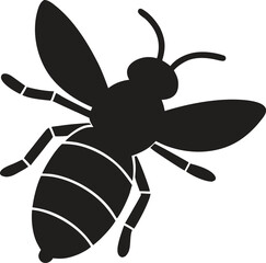 Bee silhouette. Honey, insect, pollination, nature vector isolate on white background