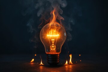 A Bulb Ablaze with Flames