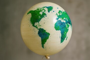 A globe painted with vibrant green and blue hues, symbolizing our interconnected world