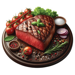 a beef steak vector