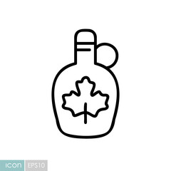 Natural Maple Syrup Bottle Outline Icon