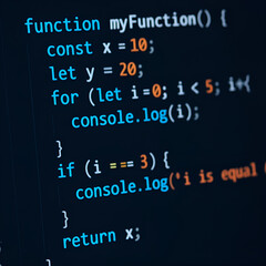 Close-up of JavaScript Code on a Monitor